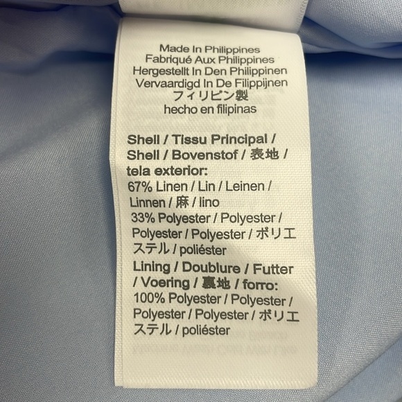 NWOT J. Crew Kate High Rise Linen Straight Trouser Pant Minimalist Prep Blue 24 - Picture 9 of 9